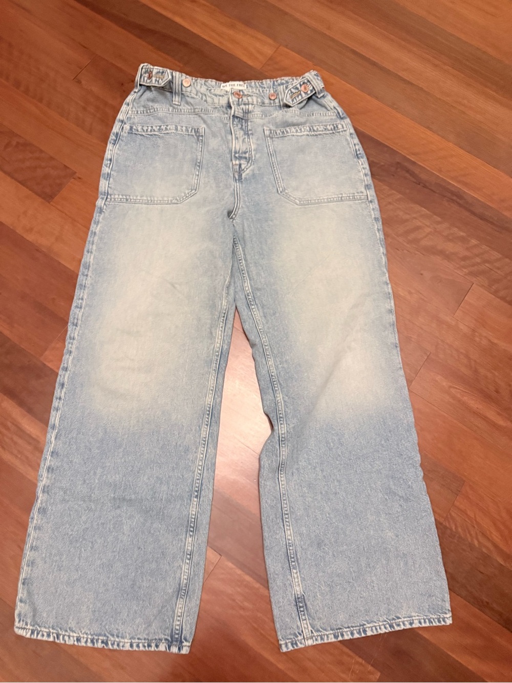 We The Free Light Wash Wide-Leg Jeans